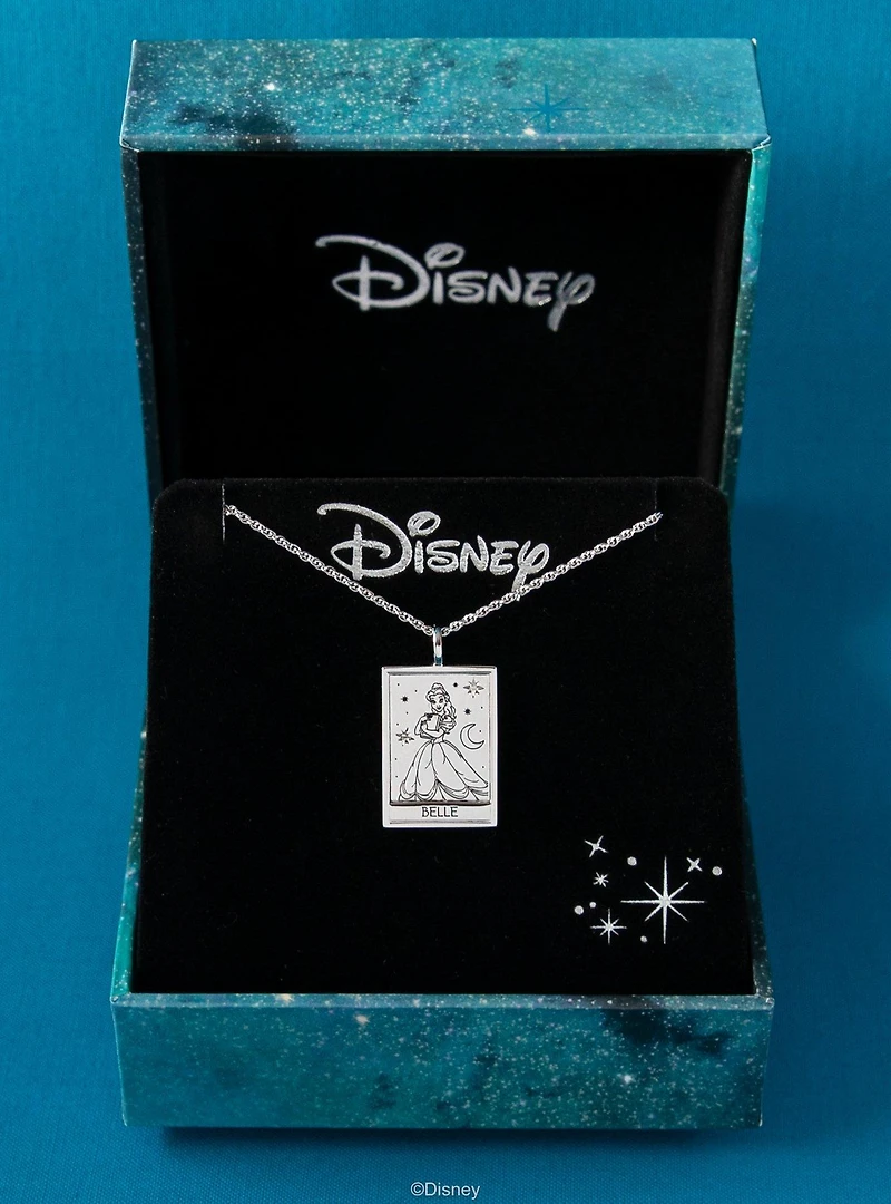Disney x RockLove Beauty And The Beast Belle Tablet Sterling Silver Necklace