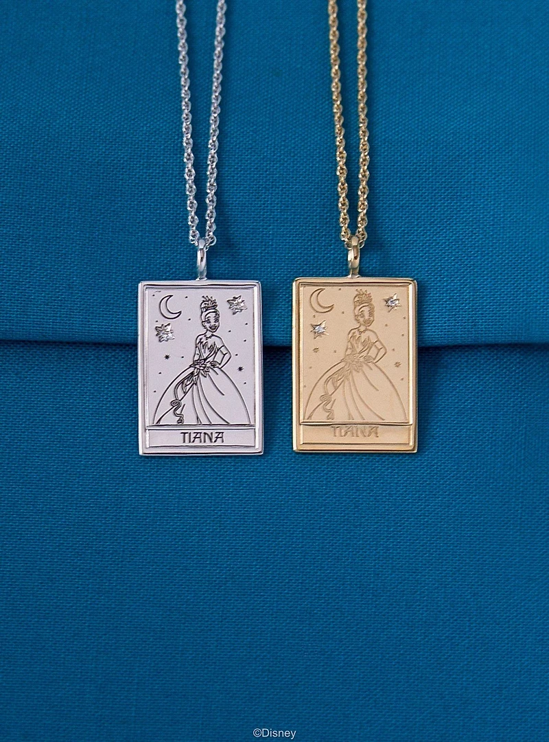 Disney x RockLove The Princess And The Frog Tiana Tablet Gold Plated Necklace