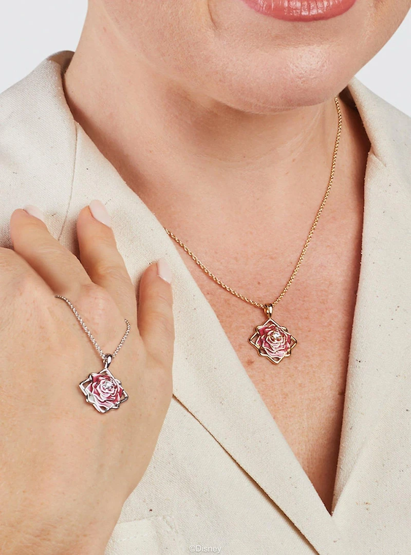 Disney x RockLove Beauty And The Beast Belle Keepsake Gold Plated Necklace