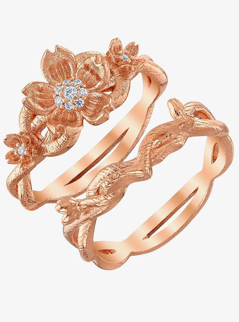 Disney x RockLove Mulan Cherry Blossom Stacker Rings