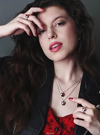 Disney x RockLove Snow White Crystal Take A Bite Apple Necklace