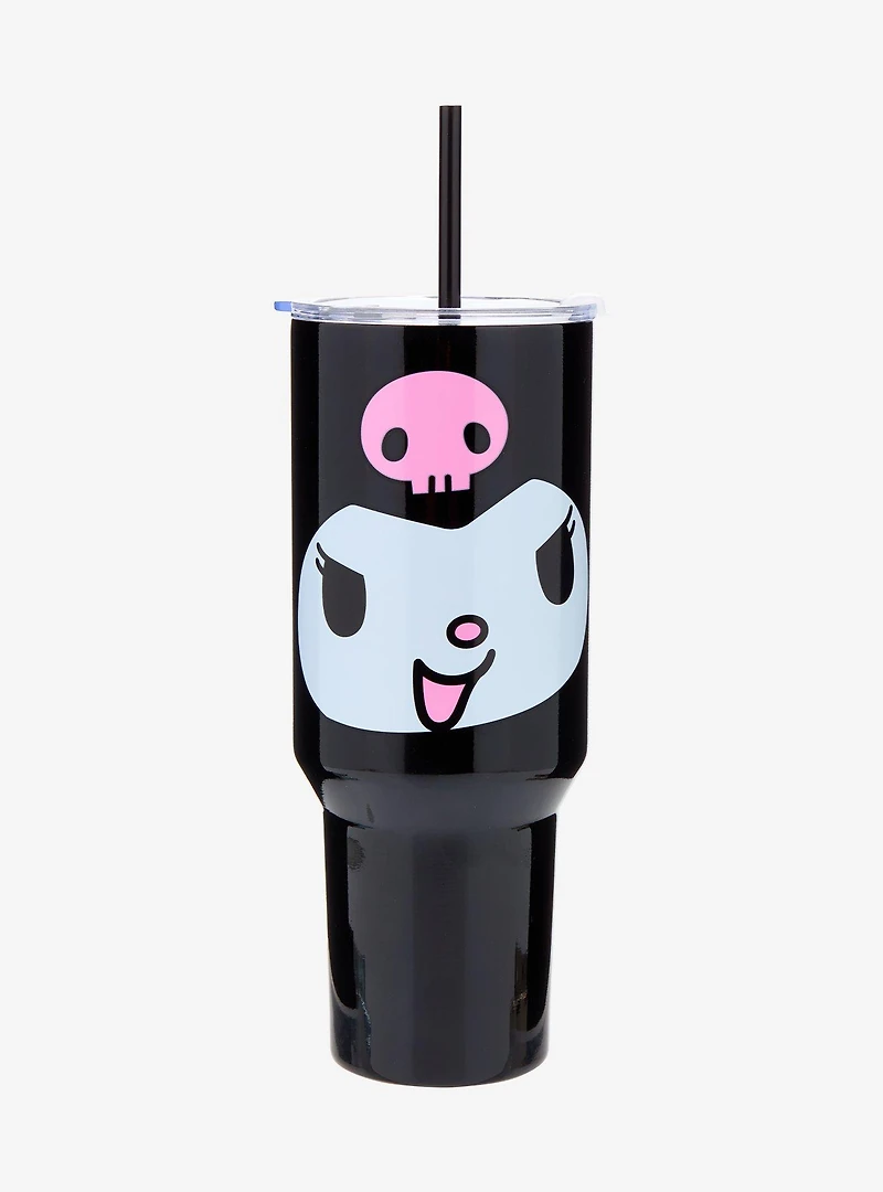 Sanrio Kuromi Face Straw Tumbler with Handle
