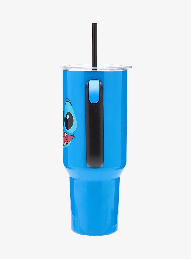 Disney Lilo & Stitch Stitch Face Straw Tumbler with Handle