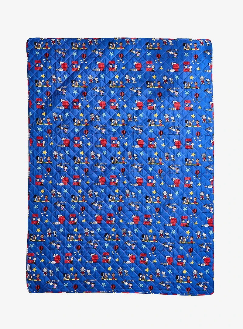 Peanuts Retro Reversible Quilted Blanket — BoxLunch Exclusive