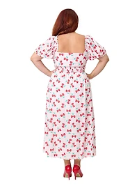 Disney Mickey & Friends Collection by Unique Vintage Plus Pink Minnie Cherries Midi Dress