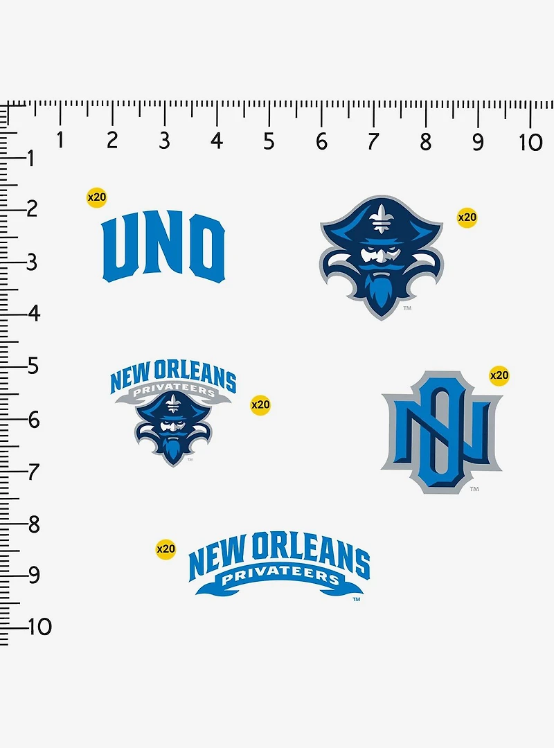 University of New Orleans Miscellaneous 100ct Sticker Pack