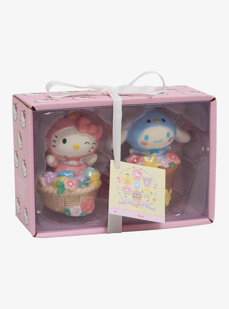 Sanrio Hello Kitty and Cinnamoroll Easter Baskets Salt & Pepper Shaker Set