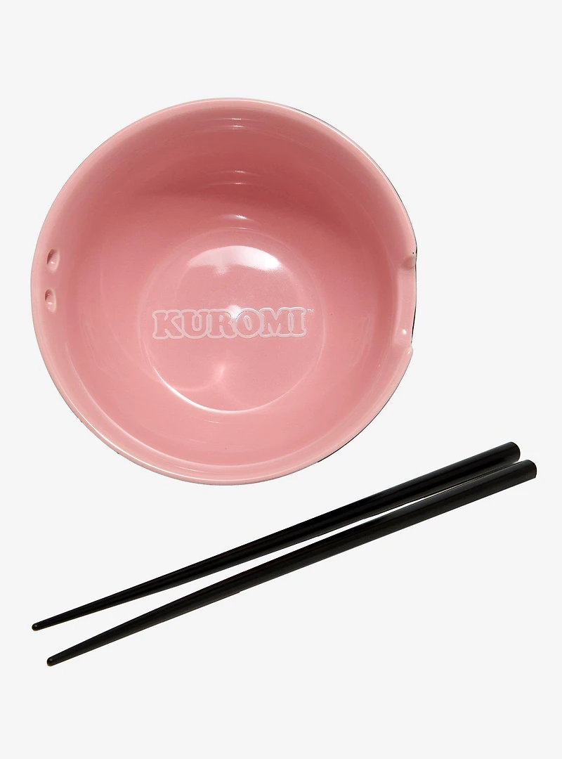 Sanrio Kuromi Face Ramen Bowl with Chopsticks