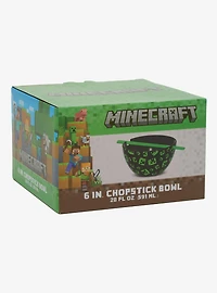 Minecraft Creeper Allover Print Ramen Bowl with Chopsticks