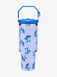 Disney Lilo & Stitch Allover Print Stitch Travel Straw Tumbler