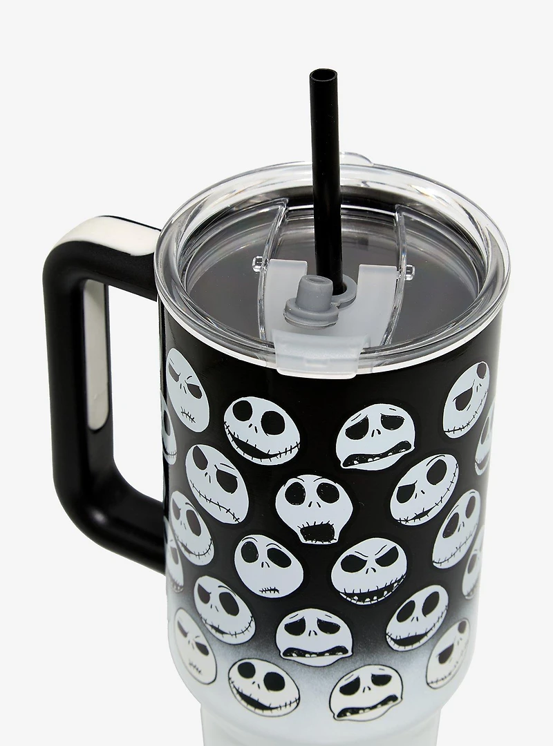 Disney The Nightmare Before Christmas Jack Skellington Faces Straw Tumbler with Handle