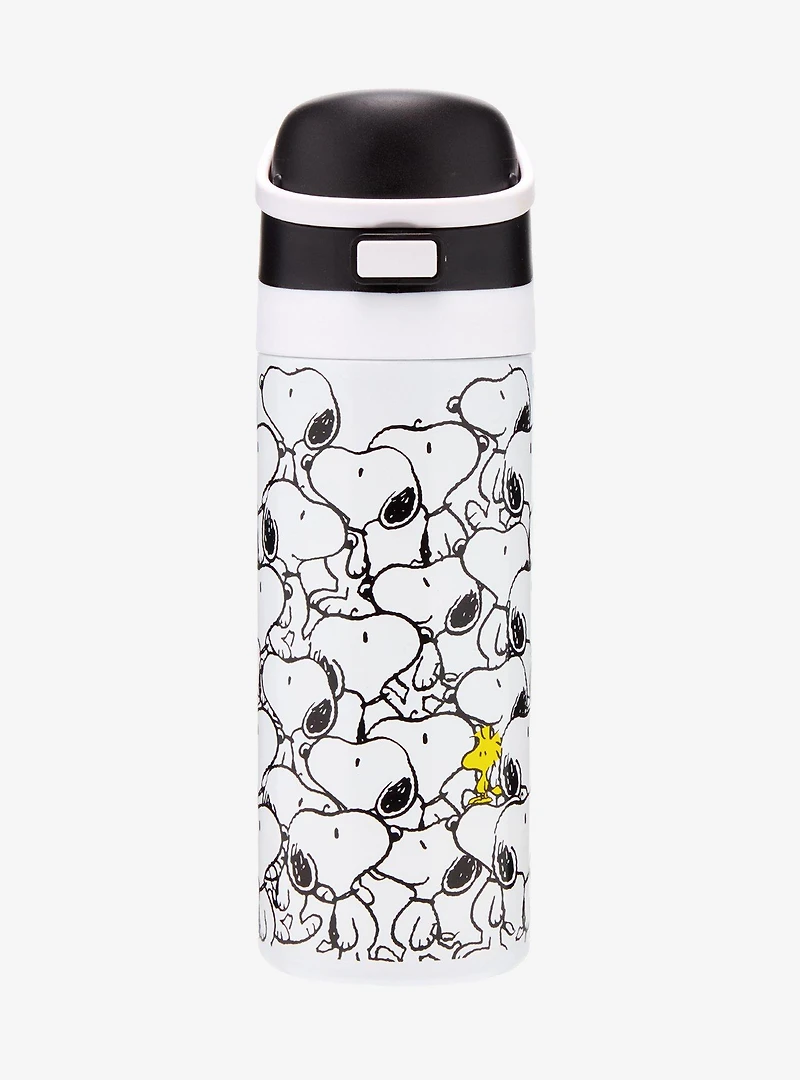 Peanuts Snoopy Allover Print Flip Top Water Bottle