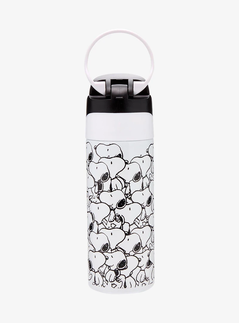 Peanuts Snoopy Allover Print Flip Top Water Bottle