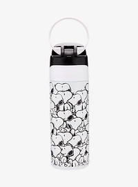 Peanuts Snoopy Allover Print Flip Top Water Bottle