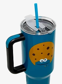 Sesame Street Cookie Monster Face Straw Tumbler with Handle