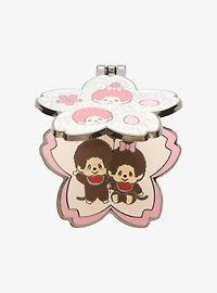 Whatever! Makes You Happy x Monchhichi Cherry Blossom Hinge Blind Box Enamel Pin