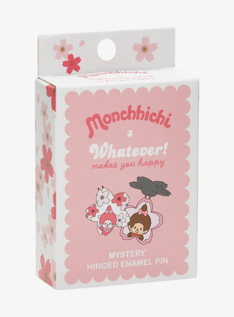 Whatever! Makes You Happy x Monchhichi Cherry Blossom Hinge Blind Box Enamel Pin