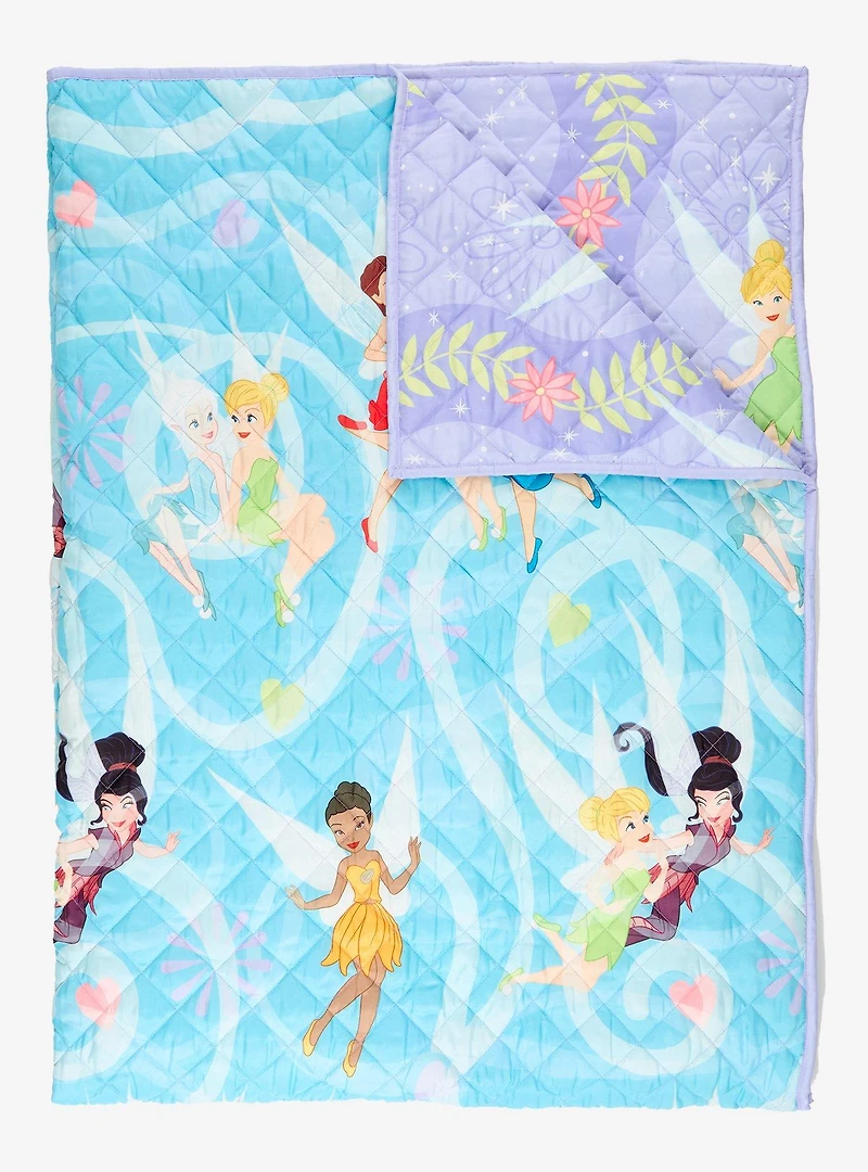 Disney Fairies Tinker Bell and Friends Retro Quilted Blanket — BoxLunch Exclusive