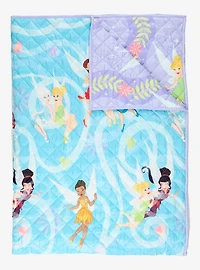 Disney Fairies Tinker Bell and Friends Retro Quilted Blanket — BoxLunch Exclusive