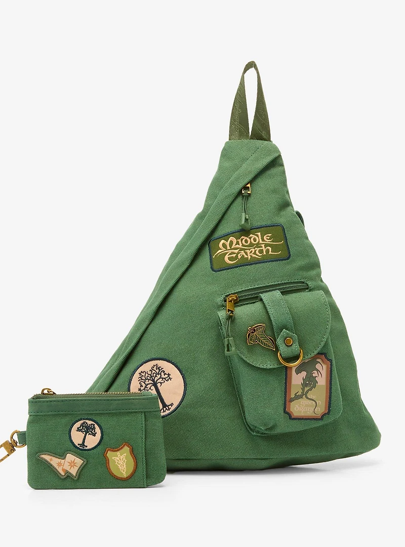The Lord of the Rings Patches Canvas Sling Crossbody Bag - BoxLunch Exclusive