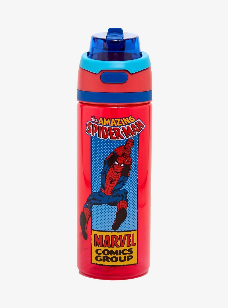 Marvel Spider-Man Comic Panel Flip Top Water Bottle