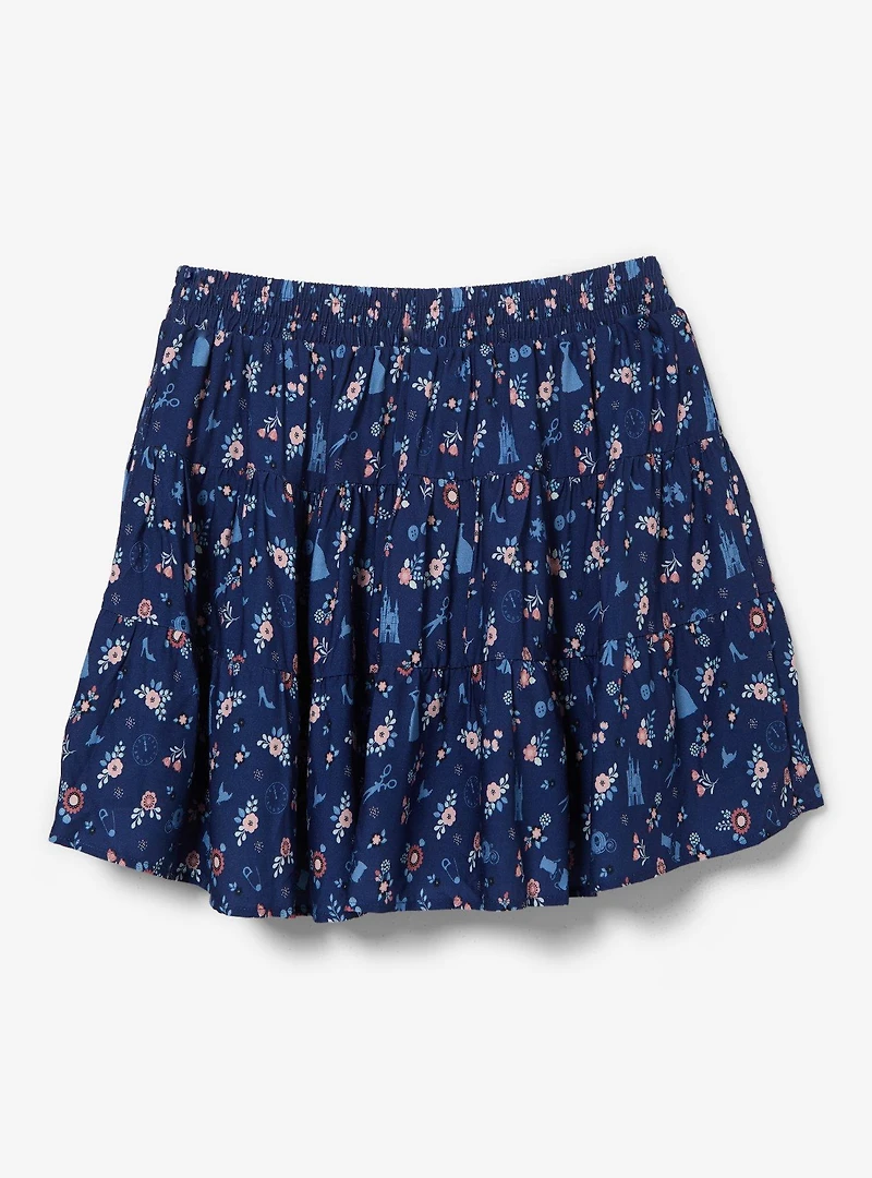 Disney Cinderella Icons Allover Print Plus Tiered Skirt — BoxLunch Exclusive