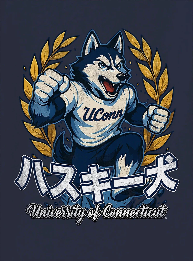 University of Connecticut Fierce Anime Mascot T-Shirt