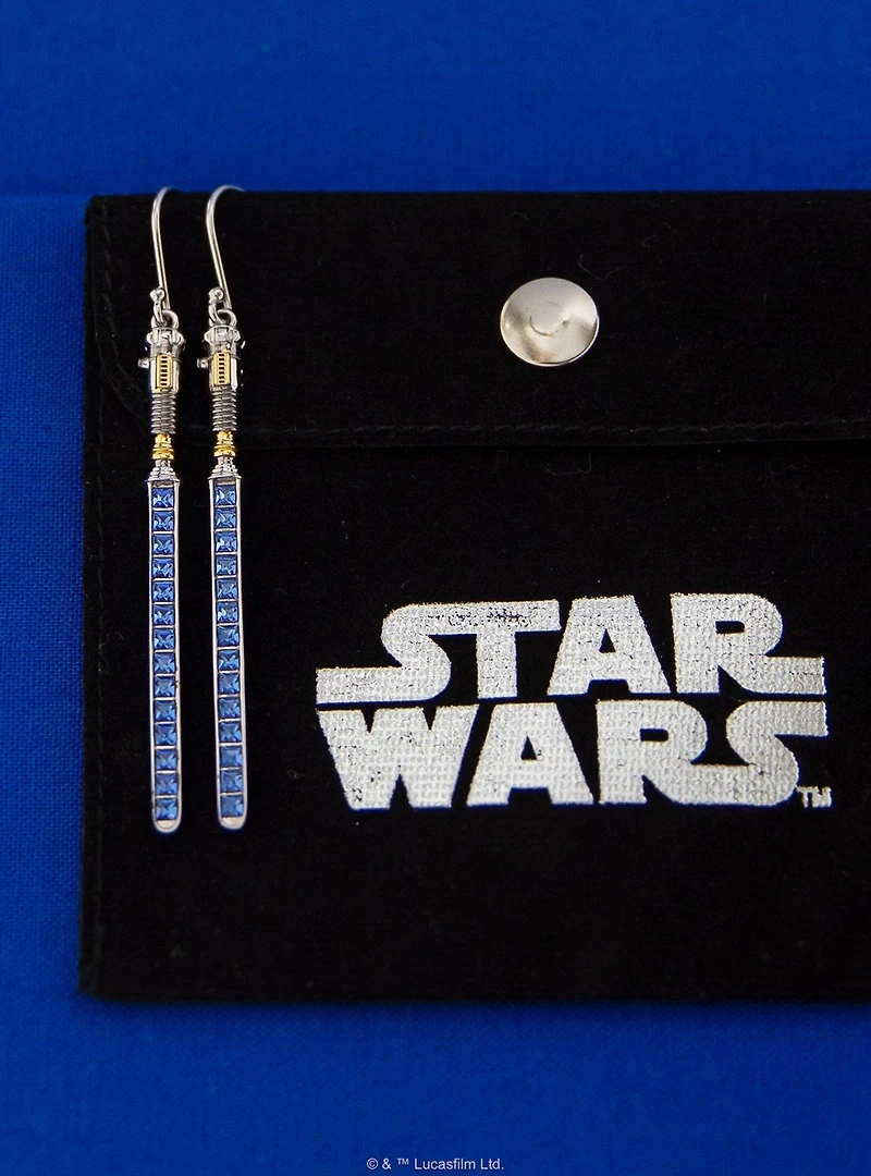 Star Wars X RockLove Obi-Wan Kenobi Crystal Lightsaber Earrings