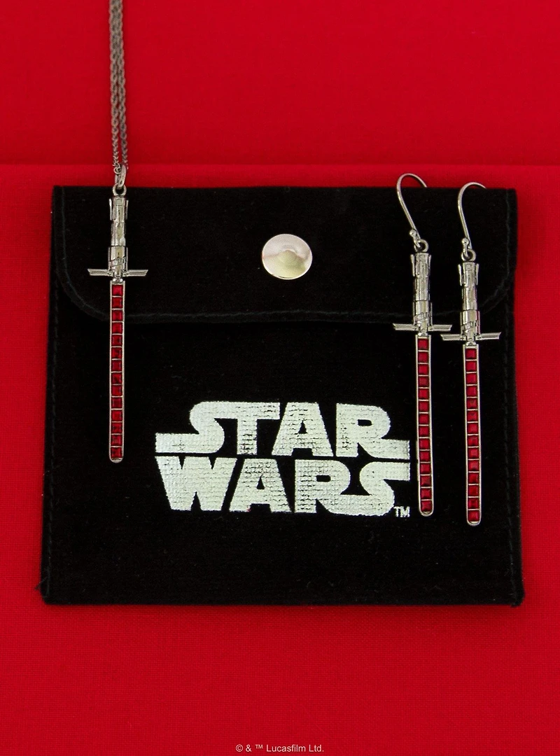 Star Wars X RockLove Kylo Ren Crystal Lightsaber Earrings