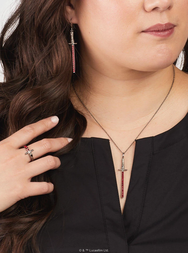 Star Wars X RockLove Kylo Ren Crystal Lightsaber Necklace