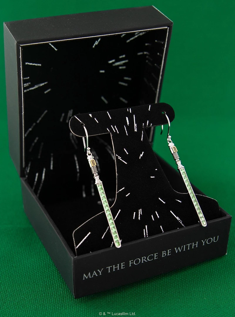 Star Wars X RockLove Luke Skywalker Crystal Lightsaber Earrings