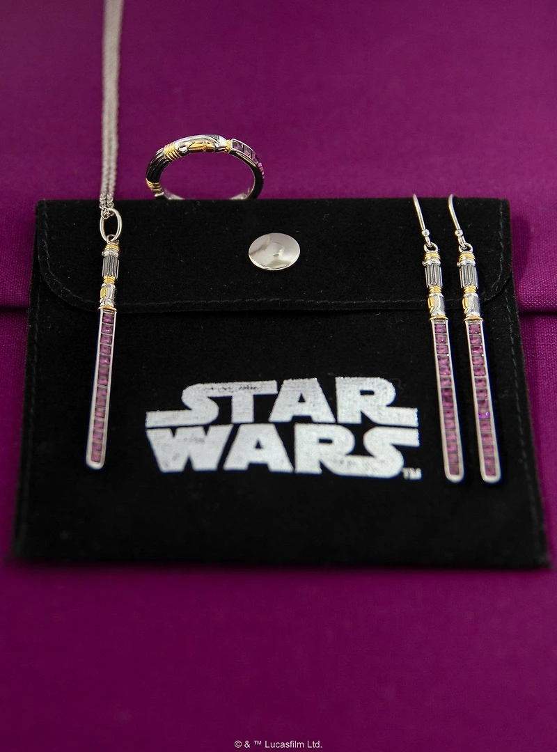 Star Wars X RockLove Mace Windu Crystal Lightsaber Ring
