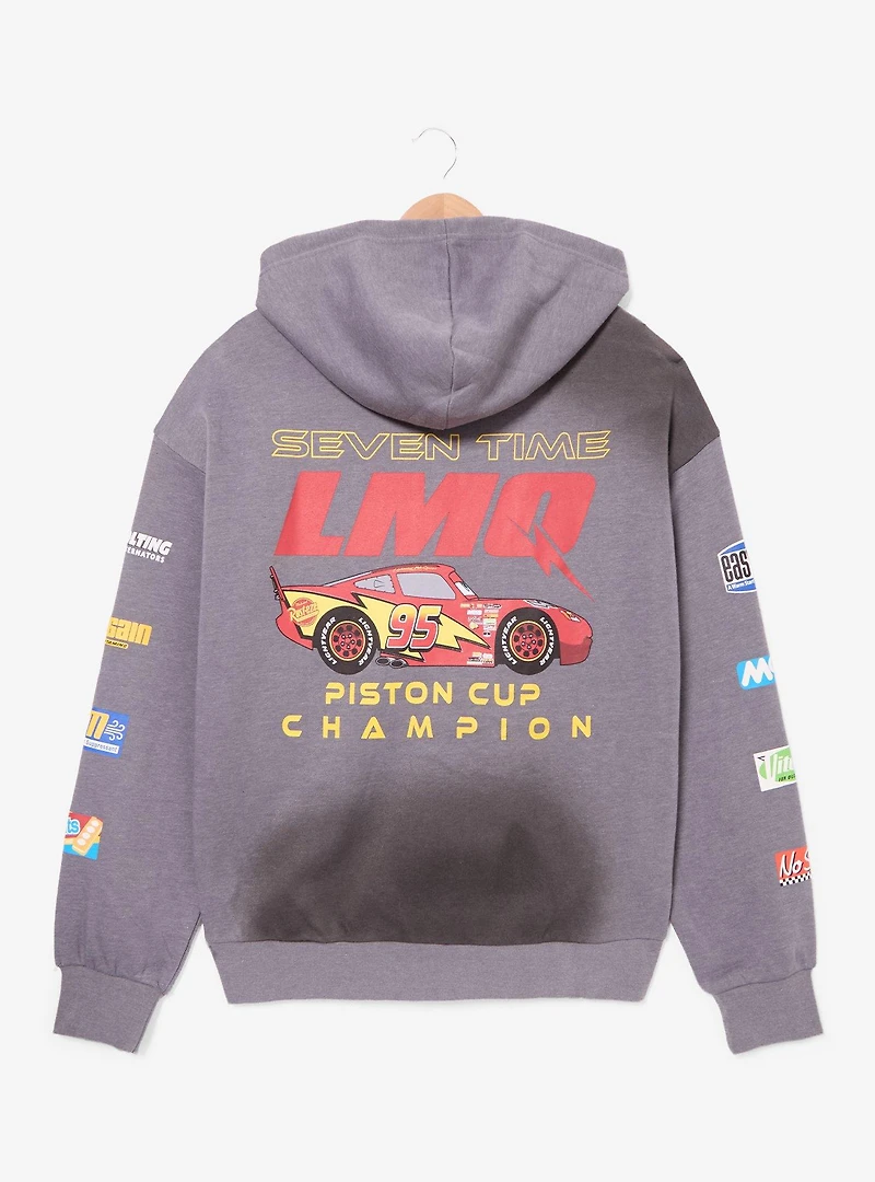 Disney Pixar Cars Lightning McQueen Patches Zippered Hoodie - BoxLunch Excllusive
