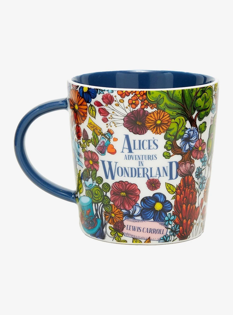 Alice's Adventures in Wonderland Floral Quote Mug