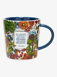Alice's Adventures in Wonderland Floral Quote Mug
