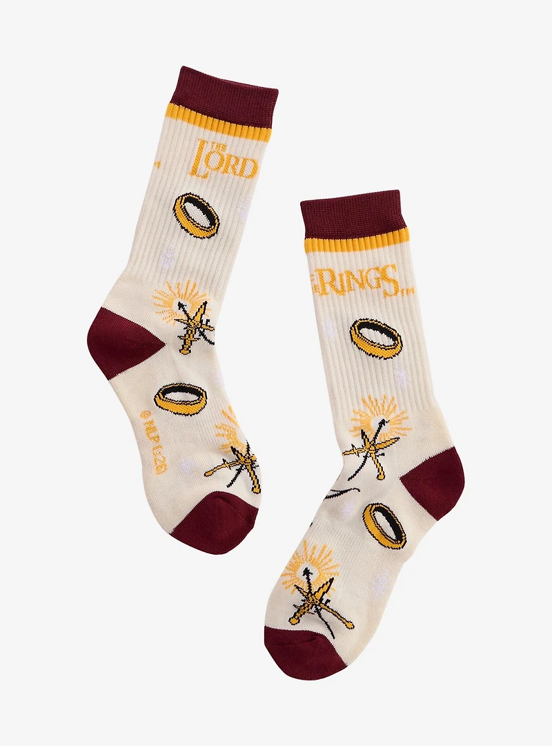 The Lord of the Rings One Ring Allover Print Crew Socks — BoxLunch Exclusive
