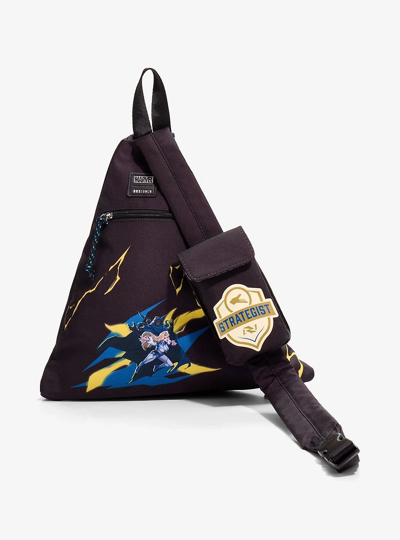 Marvel Rivals Jeff the Land Shark & Luna Snow Triangle Crossbody Sling Bag - BoxLunch Exclusive