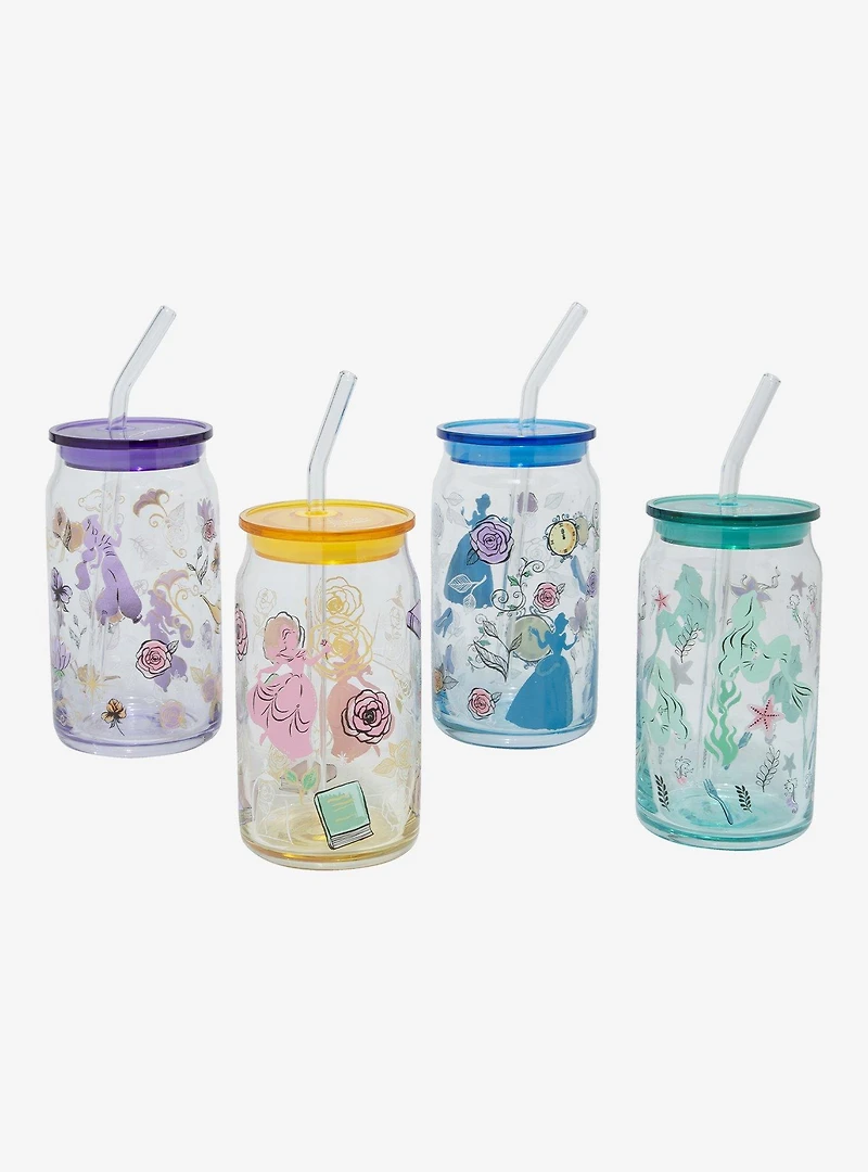 Disney Princess Illustrated Glass Cup Set