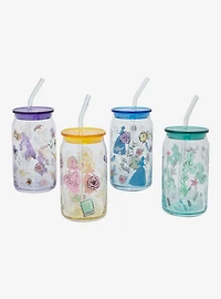 Disney Princess Illustrated Glass Cup Set