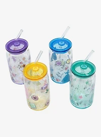 Disney Princess Illustrated Glass Cup Set