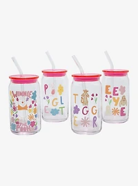 Disney Winnie the Pooh Floral Glass Cup Set