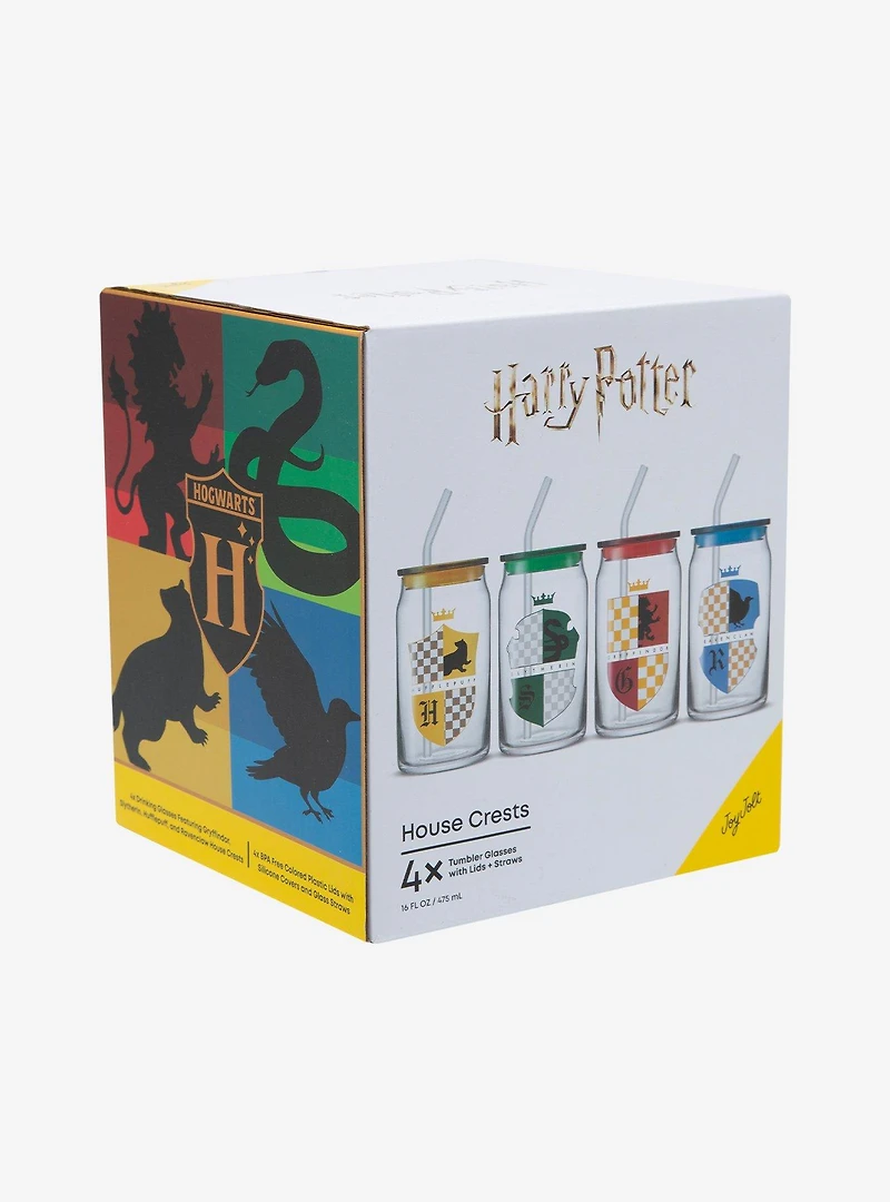 Harry Potter Hogwarts House Crest Glass Cup Set