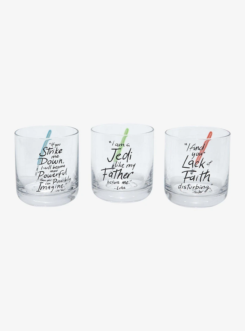 Star Wars Lightsaber Quotes Glass Cup Set