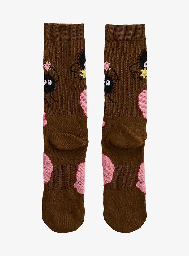 Studio Ghibli® Spirited Away Soot Sprites Floral Allover Print Crew Socks - BoxLunch Exclusive