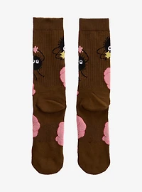 Studio Ghibli® Spirited Away Soot Sprites Floral Allover Print Crew Socks - BoxLunch Exclusive
