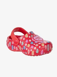 Sweethearts Conversation Hearts Adorable Slip-On Girls Toddler Clogs Red