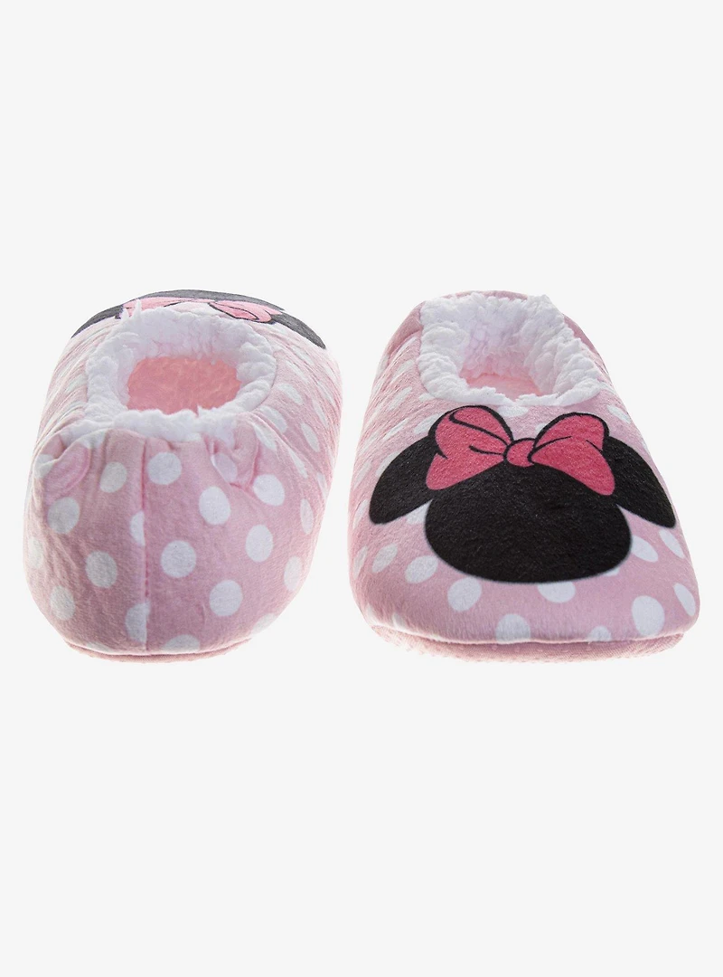 Disney Minnie Mouse Non-Slip Plush Toddler & Little Kid Slippers