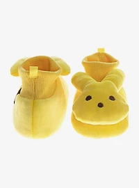 Peeps Sock Plush Fuzzy Dual Ladies Slippers Yellow
