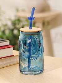 Corpse Bride Emily Butterfly Glass Cup with Straw - BoxLunch Exclusive