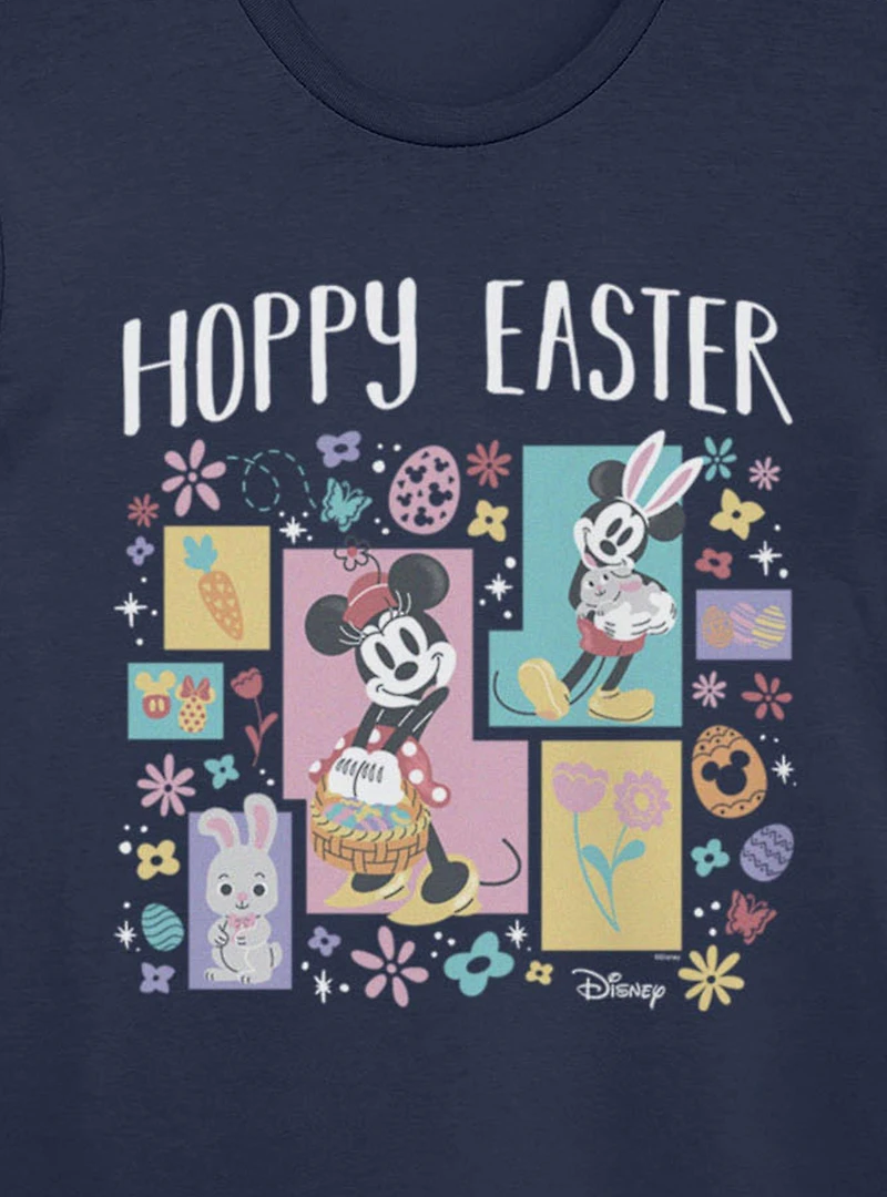 Disney Mickey Mouse And Minnie Hoppy Easter Blocks T-Shirt